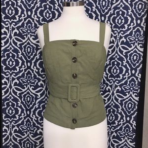 Forever 21 Sleeveless Button Top with Belt